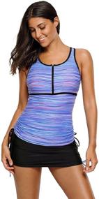 img 1 attached to 👙 Luvamia Women's Racerback Tankini Swimsuits: Stylish Swimwear & Cover Ups for Ladies