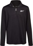 reebok boys' active shirt: lightweight & moisture-wicking quarter-zip pullover logo