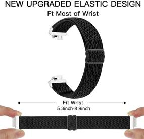 img 3 attached to 🕑 2Pack Эластичный ремешок для часов: Замена ремешка для Fitbit Inspire 2/ Inspire/Inspire HR для женщин и мужчин - черный-армейский зеленый