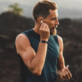 img 1 attached to 🕑 2Pack Эластичный ремешок для часов: Замена ремешка для Fitbit Inspire 2/ Inspire/Inspire HR для женщин и мужчин - черный-армейский зеленый