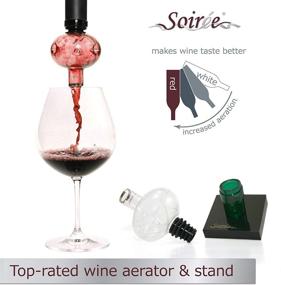 img 1 attached to Soireehome Glass Wine Aerator: Gourmet Decanter for All Wine Bottles (Gift Set)