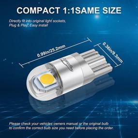 img 2 attached to 🚗 6pcs/pack WEIMELTOY 194 LED Car Bulb, Upgraded with 3030 Chipset, T10 194 168 W5W LED Wedge Light Bulb, 1.5W 12V, Perfect for License Plate, Courtesy Step, Trunk Lamp, Clearance Lights