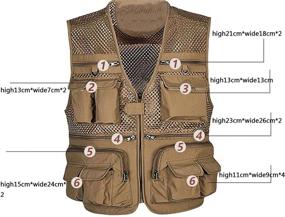 img 3 attached to Zhusheng Pockets Photography Breathable Waistcoat - Ideal Men's Clothing for an Active Lifestyle