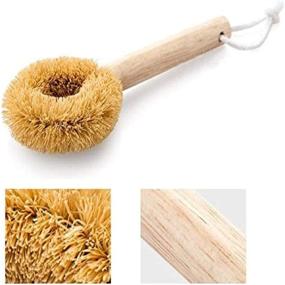 img 1 attached to 🧽 1pc Natural Kitchen Pot Brush with Wooden Handle - Nonstick Pan Cleaner and Dish Washing Brush for Gentle Washing Up