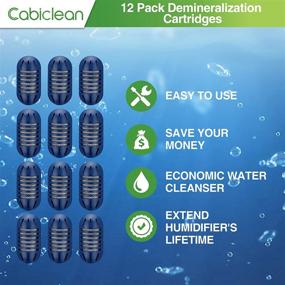 img 2 attached to Cabiclean Demineralization Cartridge 12 Pack: Prevent Hard Water Build-Up, Purify Water, Eliminate White Dust and Odor - Compatible with HoMedics Ultrasonic Humidifiers (Compare to Part UHE-HDC4)