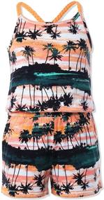 img 3 attached to Awesome Sleeve Romper Jumpsuit Tropical