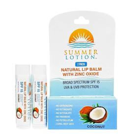 img 3 attached to 🌞 Summer Lotion's Natural Lip Balm: SPF 15 Sunblock with Zinc Oxide, Water Resistant Chapstick - Coconut Flavor, 2-Pack for Ultimate Lip Protection