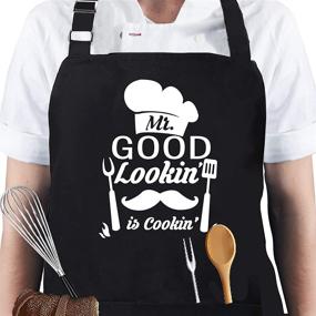img 4 attached to 👨 Skull Chef Hilarious Aprons for Kitchen Cooking and BBQ Grill – Perfect Dad, Men, and Women Gift
