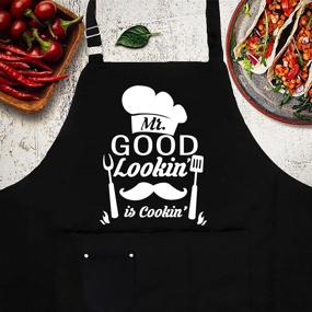 img 3 attached to 👨 Skull Chef Hilarious Aprons for Kitchen Cooking and BBQ Grill – Perfect Dad, Men, and Women Gift