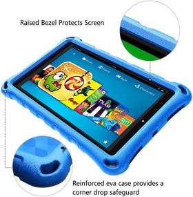 img 1 attached to 👦 Kids-Proof Protective Light Weight Blue Tablet Case 2019 (Compatible with 2017 & 2019 Releases) - DiHines 7 inch Tablet Cover for Kids