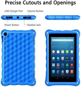 img 2 attached to 👦 Kids-Proof Protective Light Weight Blue Tablet Case 2019 (Compatible with 2017 & 2019 Releases) - DiHines 7 inch Tablet Cover for Kids