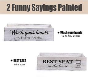 img 3 attached to 🚽 CuffUp Rustic Farmhouse Bathroom Decor Box with Funny Signs - Toilet Paper Holder for Kitchen, Living Room, and Counter Table - Farmhouse Home Decor (One Box)