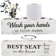 🚽 cuffup rustic farmhouse bathroom decor box with funny signs - toilet paper holder for kitchen, living room, and counter table - farmhouse home decor (one box) logo