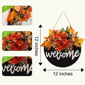 img 3 attached to Front Door Fall Wreaths, Hydrangea Fall Wreath, Hello Wreath, Farmhouse Grapevine Wreath, Everyday Fall Wreath - 168