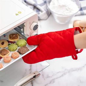 img 3 attached to 🧁 Rae Dunn Collection: Festive 3 Piece Oven Mitt Set with Spatula and Whisk - Perfect for Holiday Cooking!