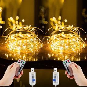 img 4 attached to Enhance Any Occasion with Waterproof 39.4ft Fairy Lights: Decorative Mini 🔮 LED String Lights for Party Bedroom Wedding Decorations - DIY Decor, 2pcs