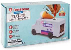 img 1 attached to Amazeko Electric Pencil Sharpener: Ice Cream Lights, Music, Carbon Steel, On/Off Sound – Perfect for Back to School, Birthdays, and Holidays!