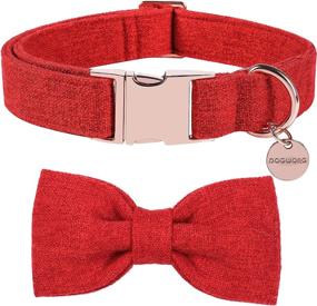 img 4 attached to 🐾 Durable Adjustable DOGWONG Cotton Dog Collar with Bow for Dogs of All Sizes