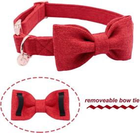 img 3 attached to 🐾 Durable Adjustable DOGWONG Cotton Dog Collar with Bow for Dogs of All Sizes