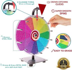 img 3 attached to 🎠 Premium Prize Wheel Spinning Wheel for Winning Prizes - Tabletop Stand Spinner Board with 4 Color & White Wheels, Marker Pen, Eraser & Bag - Perfect for Fortune Raffles & Carnival Games