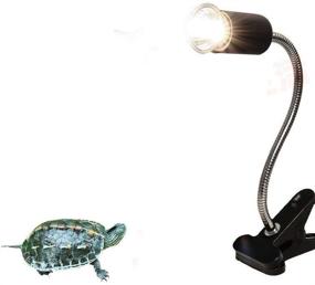 img 2 attached to 🦎 Flexible Clamp Lamp Fixture for Reptiles: Terrarium Habitat Lighting & Heat Lamp Holder Stand, UVA UVB & Ceramic Heat Lamps Included. Adjustable Clamp Lamp Fixture in Black