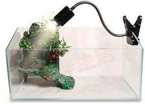 img 3 attached to 🦎 Flexible Clamp Lamp Fixture for Reptiles: Terrarium Habitat Lighting & Heat Lamp Holder Stand, UVA UVB & Ceramic Heat Lamps Included. Adjustable Clamp Lamp Fixture in Black