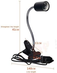 img 1 attached to 🦎 Flexible Clamp Lamp Fixture for Reptiles: Terrarium Habitat Lighting & Heat Lamp Holder Stand, UVA UVB & Ceramic Heat Lamps Included. Adjustable Clamp Lamp Fixture in Black