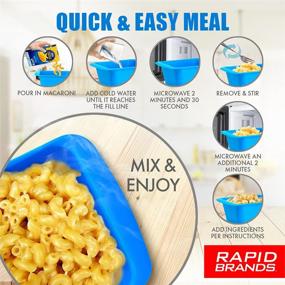 img 2 attached to 🍝 Rapid Mac Cooker - Microwave Macaroni &amp; Cheese in 5 Minutes - Ideal for Dorms, Compact Kitchens, or Offices - Dishwasher-Safe, Microwaveable, BPA-Free - Blue &amp; Orange, 2-Pack