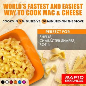 img 3 attached to 🍝 Rapid Mac Cooker - Microwave Macaroni &amp; Cheese in 5 Minutes - Ideal for Dorms, Compact Kitchens, or Offices - Dishwasher-Safe, Microwaveable, BPA-Free - Blue &amp; Orange, 2-Pack