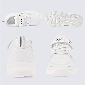 img 2 attached to 👟 Премиум детские кроссовки Akk: на подкладке, легкие и дышащие модные кроссовки для мальчиков и девочек - идеально подходят для занятий в помещении и на улице, бега, ходьбы, школы и спорта