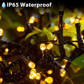 img 1 attached to Waterproof 59-Ft Solar/USB Powered LED Fairy String Lights with 160 Warm White Bulbs, 8 Lighting Effects for Garden Patio Yard Room Wall