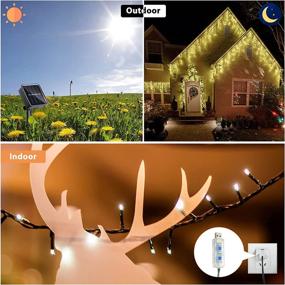 img 3 attached to Waterproof 59-Ft Solar/USB Powered LED Fairy String Lights with 160 Warm White Bulbs, 8 Lighting Effects for Garden Patio Yard Room Wall