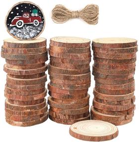 img 4 attached to 🪵 Funarty Natural Wood Slices: 52pcs Craft Wood Kit for DIY Crafts, Christmas Ornaments, Wedding Decor - Unfinished Wooden Circles with Pre-drilled Holes - 1.6-2.0 Inches