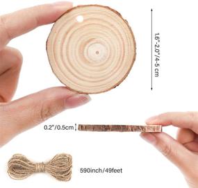 img 3 attached to 🪵 Funarty Natural Wood Slices: 52pcs Craft Wood Kit for DIY Crafts, Christmas Ornaments, Wedding Decor - Unfinished Wooden Circles with Pre-drilled Holes - 1.6-2.0 Inches