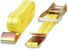 img 3 attached to 🔒 Mann Ratchet Tie Down Straps Flat Hook 1 Pack - Heavy Duty Load Capacity 3,333 lbs - 27' x 2" - Ultimate Securing Solution