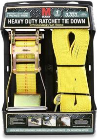 img 2 attached to 🔒 Mann Ratchet Tie Down Straps Flat Hook 1 Pack - Heavy Duty Load Capacity 3,333 lbs - 27' x 2" - Ultimate Securing Solution