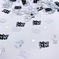 wedding party table confetti – 1.5 oz, mr and mrs diamond ring confetti for wedding shower engagement party decorations | wedding cake table decor supplies logo