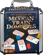 🐦 premium cardinal aluminum mexican train domino set - durable, elegant design logo