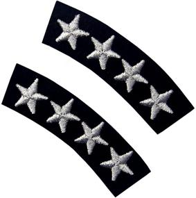 img 1 attached to 🎖️ Navy Uniform Decorative Patch - Embroidered Iron On Sew On, Pack of 2 | Sliver Stars Fashion Decor