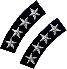 img 2 attached to 🎖️ Navy Uniform Decorative Patch - Embroidered Iron On Sew On, Pack of 2 | Sliver Stars Fashion Decor