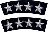 🎖️ navy uniform decorative patch - embroidered iron on sew on, pack of 2 | sliver stars fashion decor logo