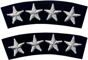 img 4 attached to 🎖️ Navy Uniform Decorative Patch - Embroidered Iron On Sew On, Pack of 2 | Sliver Stars Fashion Decor