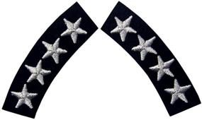 img 3 attached to 🎖️ Navy Uniform Decorative Patch - Embroidered Iron On Sew On, Pack of 2 | Sliver Stars Fashion Decor