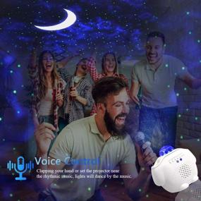 img 2 attached to 🌌 Enhance Your Bedroom Ambiance with Our 3-in-1 Star Night Light Projector: LED Nebula Cloud Light with Moon Star, Voice Control – Perfect Gift for Game Rooms, Home Theatres, and Parties!