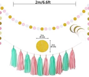 img 3 attached to 🎀 Complete Pink Mint Birthday Party Decor Pack - Happy Birthday Banner, Balloons, Pom Poms, Tassels, Paper Garland - Perfect for Girls Birthday, Baby Shower, Wedding, Bridal Shower
