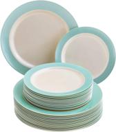 🌈 turquoise silver spoons pastel collection - disposable dinnerware set, 20 servings logo