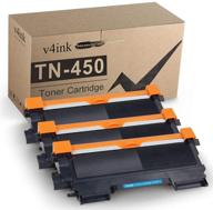 🖨️ v4ink 3 pack tn450 tn420 compatible toner cartridge replacement for brother high yield black toner cartridge - use for hl-2240d hl-2270dw hl-2280dw mfc-7360n mfc-7860dw intellifax 2840 2940 printer logo