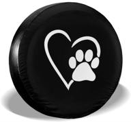 🐾 dog pet paws love heart 14 inch tire cover - waterproof, dust-proof, uv sun wheel cover for jeep, trailer, rv, suv, and various vehicles - by foruidea logo