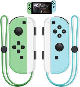 img 4 attached to 🎮 Singland Joy Con Wireless Controller Replacement for Nintendo Switch with Wrist Strap - Blue and Green, Support Wake-up Function