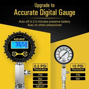 img 2 attached to 🚗 AZUNO Automotive Compression Tester - Digital Compression Gauge 200 PSI for Petrol Engine Cylinder Compression Testing Kit with Adapter & Hose